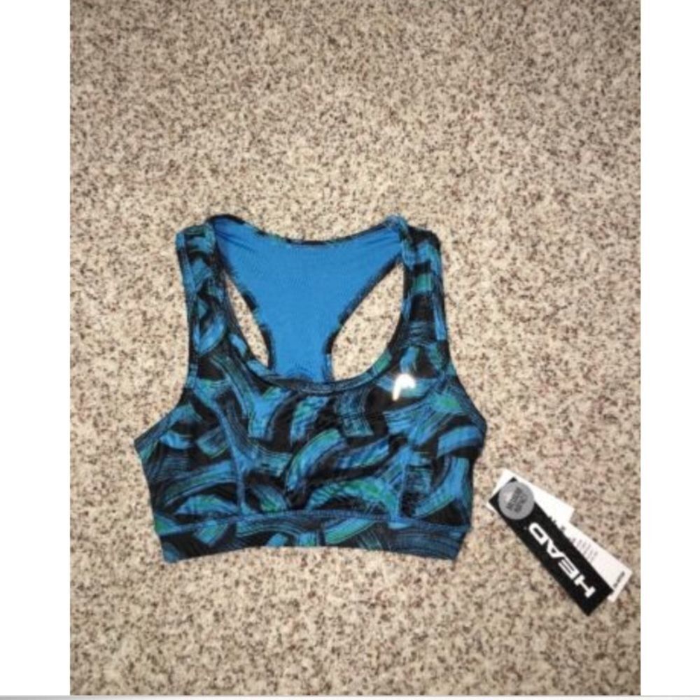 Head Sports Bra Size XS Blue Black Dri Motion NWT